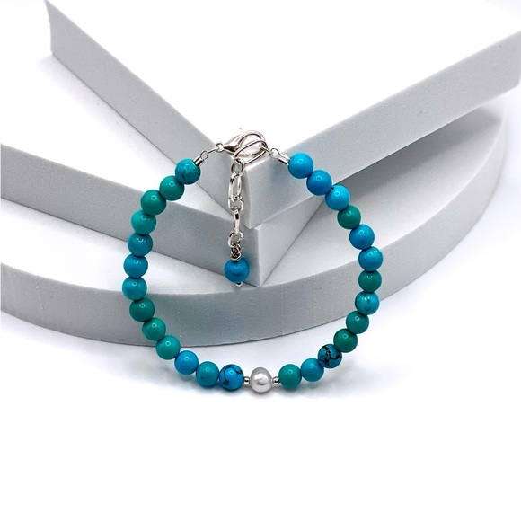 Genuine Turquoise and Freshwater Pearl - Picture 3 of 14